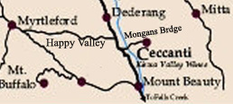 Location map Ceccanti Kiewa Valley Wines